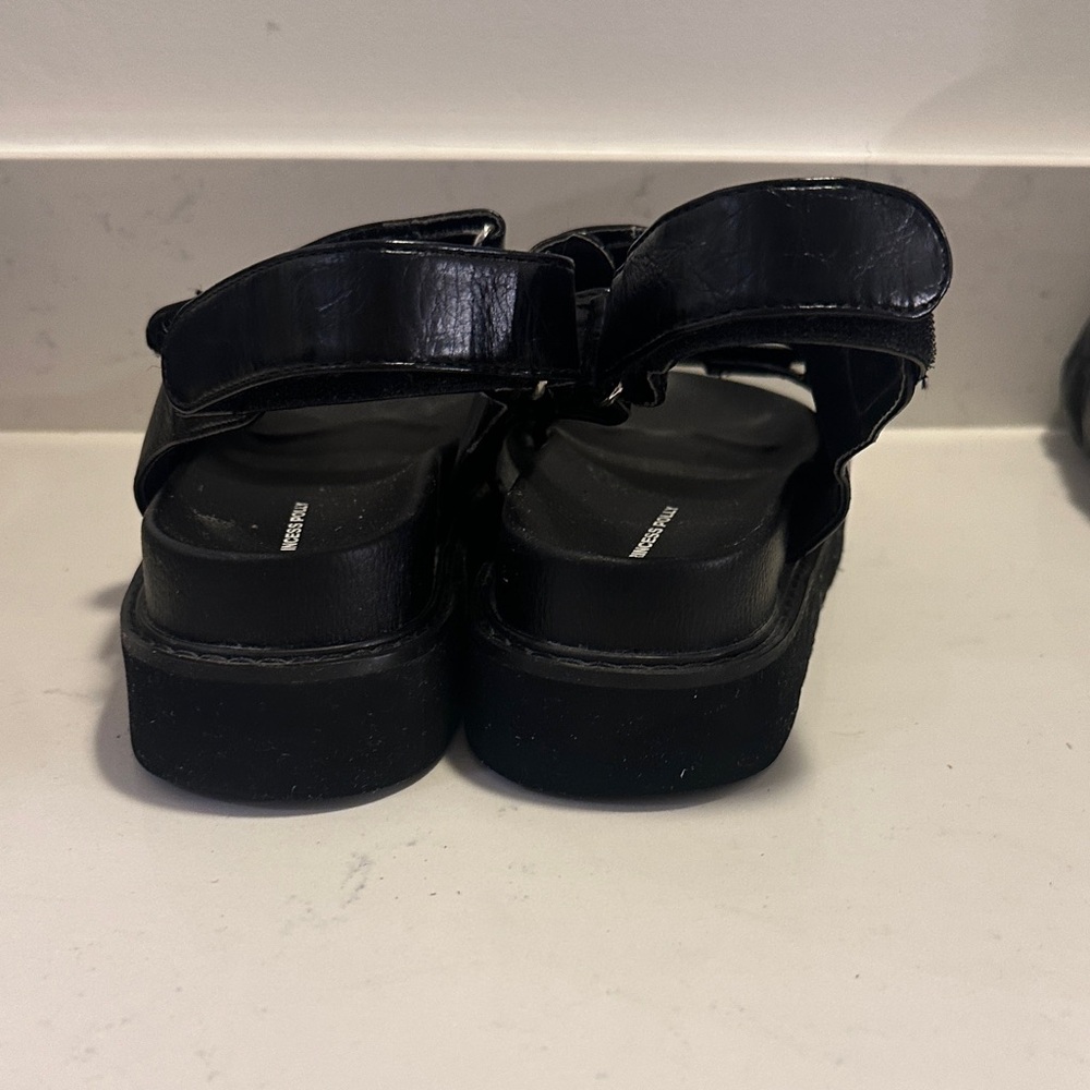 Princess Polly Black Chunky Sandals - Picture 6 of 8